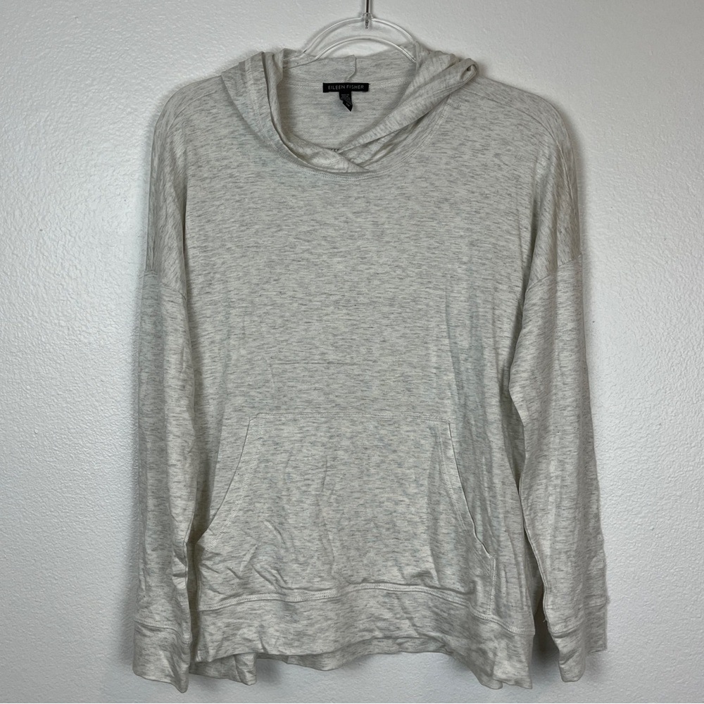 Eileen Fisher Tencel & Lyocell Long Sleeve Hooded Sweater Small